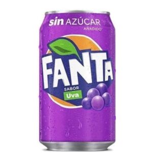 Fanta sin azúcar uva Lata de 330 ml