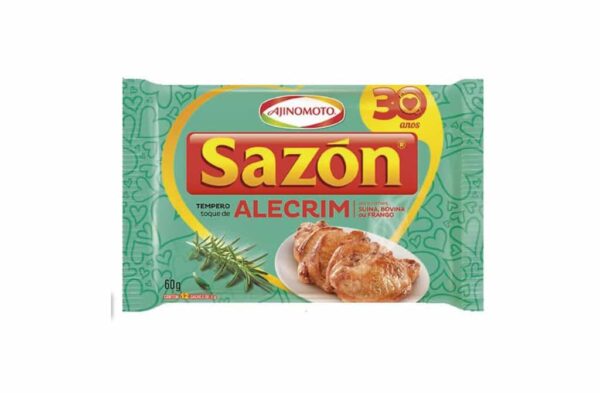 O SAZÓN® Toque de Alecrim dá um toque especial na sua receita. Além do alecrim, contém cebolinha, cebola, alho, salsa e cúrcuma, sendo ideal para temperar carnes suínas, bovinas e de frango.