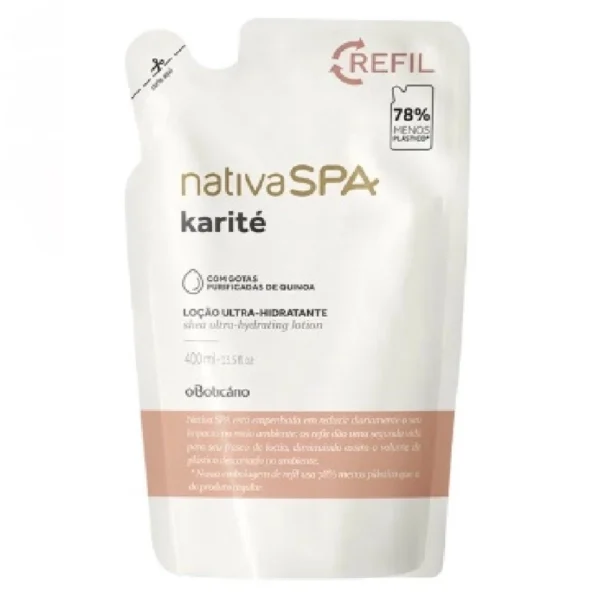 Karité Boticário Hidratante Corporal Nativa spa Refil 400ml